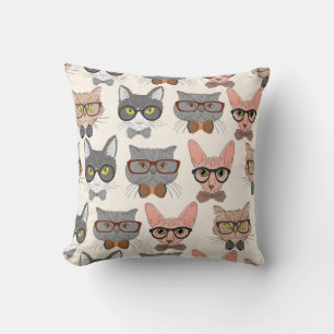 Cat pattern throw pillow