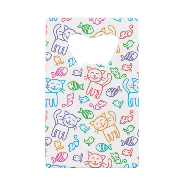 cat pattern wallet bottle opener (Front)