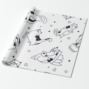 Cat pattern wrapping paper