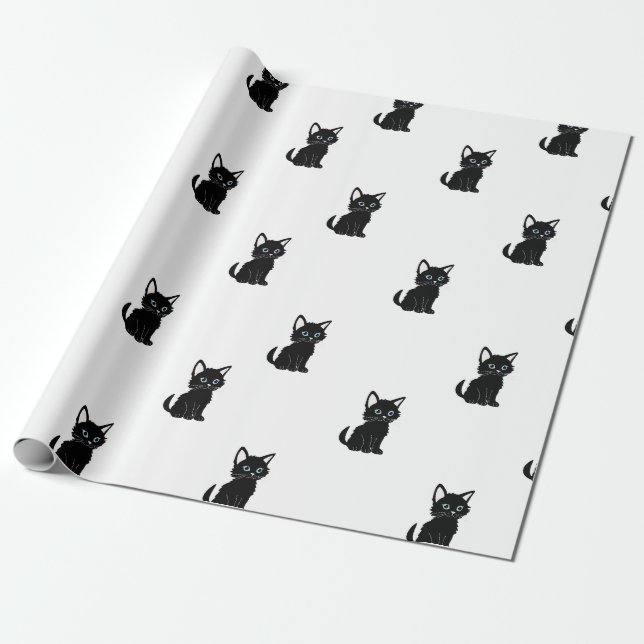 Cat pattern wrapping paper (Unrolled)