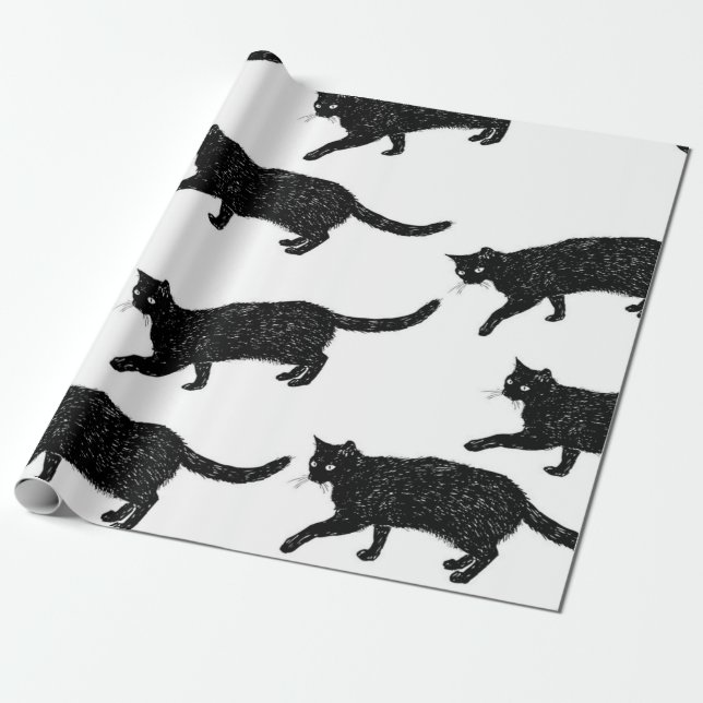 Cat pattern wrapping paper (Unrolled)