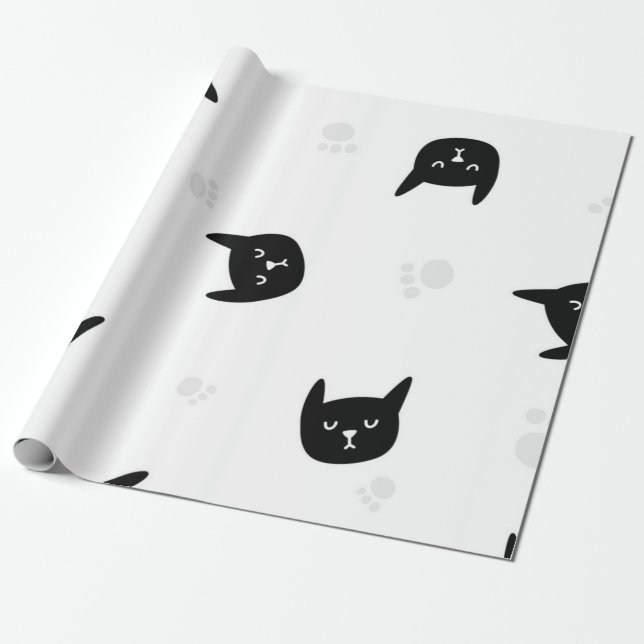 Cat pattern wrapping paper (Unrolled)