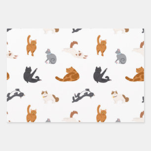 Cat pattern wrapping paper sheet
