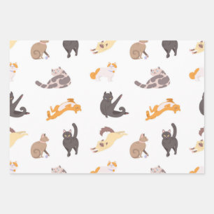 Cat pattern wrapping paper sheet