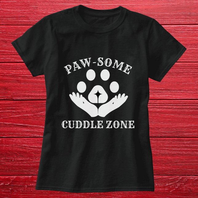 Cat Paw Cuddle Zone Funny Cute Modern Personalized T-Shirt (Creator Uploaded)