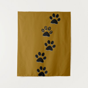 Cat Paw Footprints Tapestry 