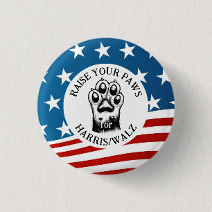 Cat Paw for Harris/Walz Design 1 Inch Round Button