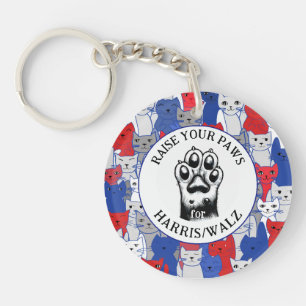 Cat Paw for Harris/Walz Design  Keychain