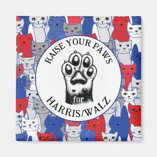 Cat Paw for Harris/Walz Design  Magnet