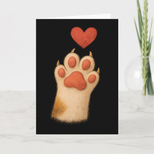 Cat-paw Heart - Cute Draw Pet And Love Gesture  Card