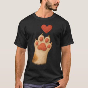 Cat-paw Heart - Cute Draw Pet And Love Gesture  T-Shirt