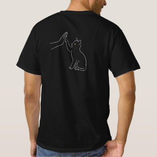 Cat Paw High Five Line Art Black-Pet Lover Tee