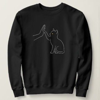Cat Paw High Five Line Art Black-Pet Lover Tee