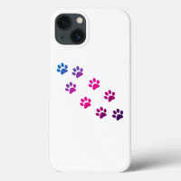 Cat Paw Pattern Pink Blue Purple