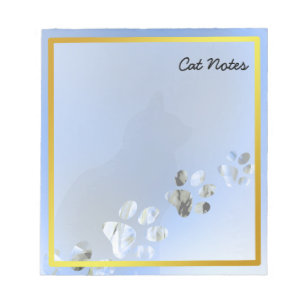 Cat Paw Personalize Blue Prints For Cat Lovers Notepad