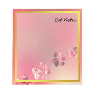 Cat Paw Personalize Orange Prints For Cat Lovers Notepad