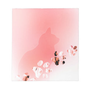Cat Paw Personalize Pink Prints For Cat Lovers Notepad