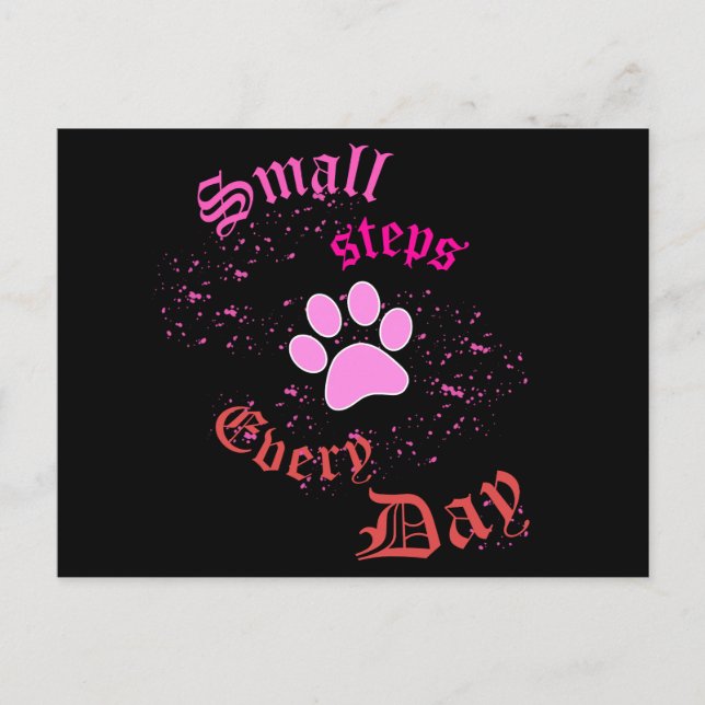 Cat Paw Postcard | Small Steps Every Day (Front)