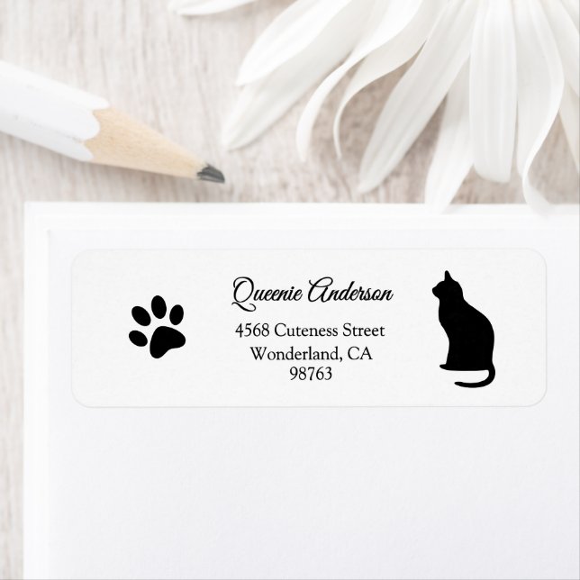Cat Paw Print Address Labels, Return Address (Insitu)