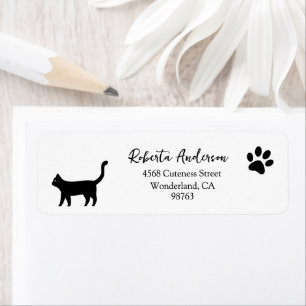 Cat Paw Print Address Labels, Return Address