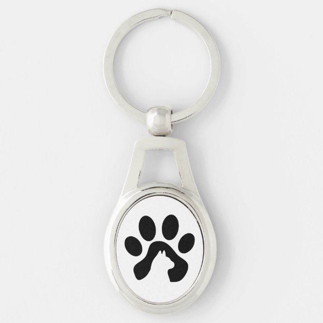 Cat paw print keychain, gift idea  keychain (Front)