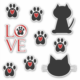 Cat Paw Print Love