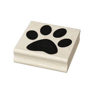 cat paw print - rubber stamp