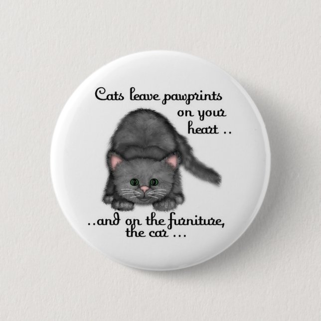Cat paw prints 2 inch round button (Front)