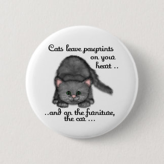 Cat paw prints 2 inch round button
