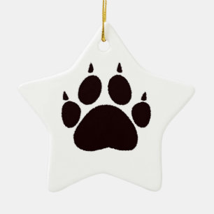 Cat Paw Prints Ceramic Ornament