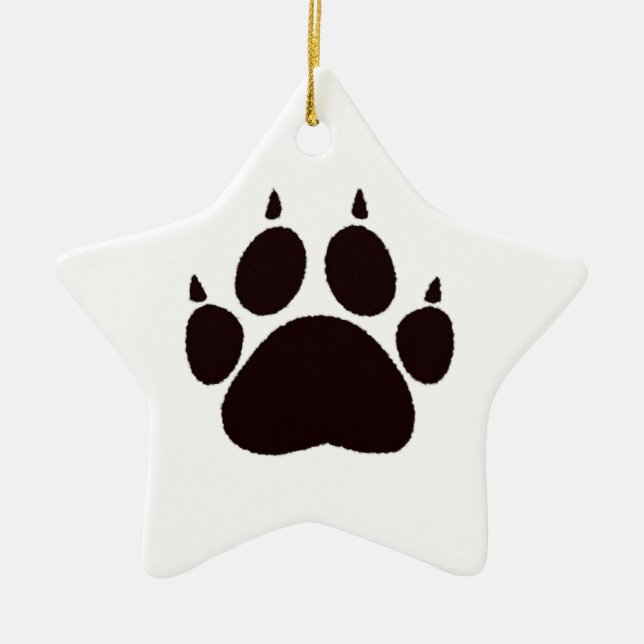 Cat Paw Prints Ceramic Ornament (Front)