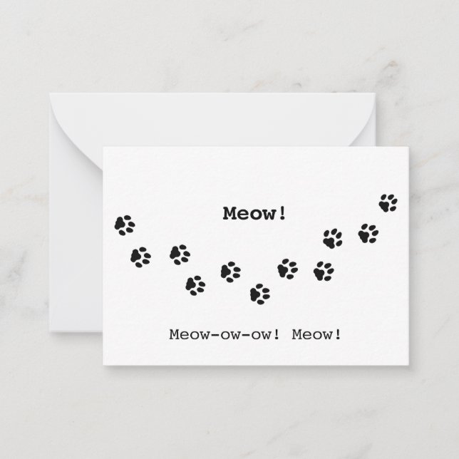Cat Paw Prints Fun Animal Lover's Customizable Card (Front)
