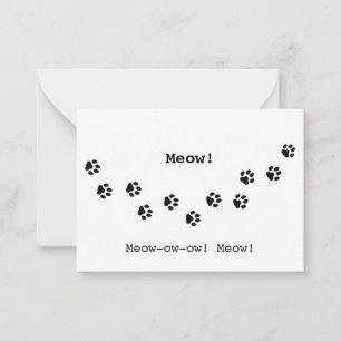 Cat Paw Prints Fun Animal Lover's Customizable Card