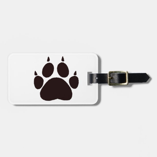 Cat Paw Prints Luggage Tag (Front Horizontal)