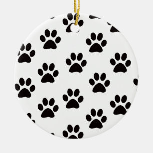 Cat Paw Prints Round Ornament