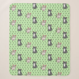 Cat Paw Prints Sherpa Blanket