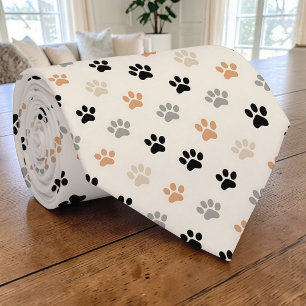 Cat Paw Retro Neutral Custom Tie