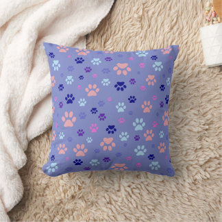 cat paw seamless pattern  throw pillow