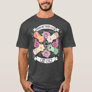 Cat Paw Support Your Local Cat Cult Funny Kawaii P T-Shirt
