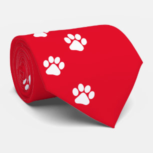 Cat Paw Trace Pattern Customizable Tie
