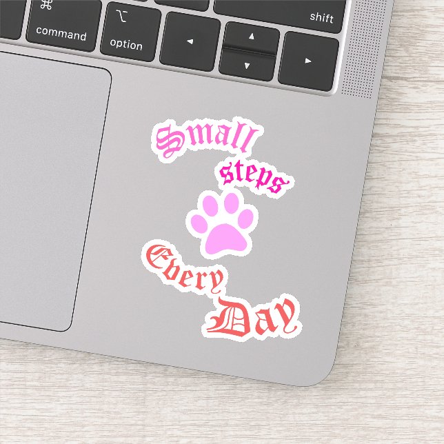 Cat Paw Vinyl Sticker | Small Steps Every Day (Detail)