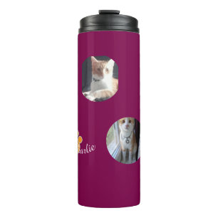 Cat Pawprint Humor Cat Photo Thermal Tumbler