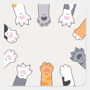 Cat Paws Friendship Circle Sticker