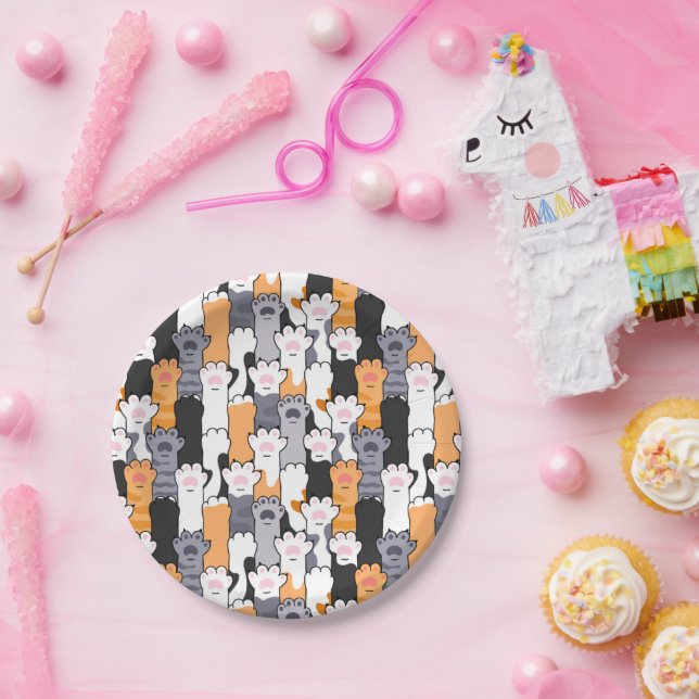 Cat Paws Pattern Paper Plate (Party)