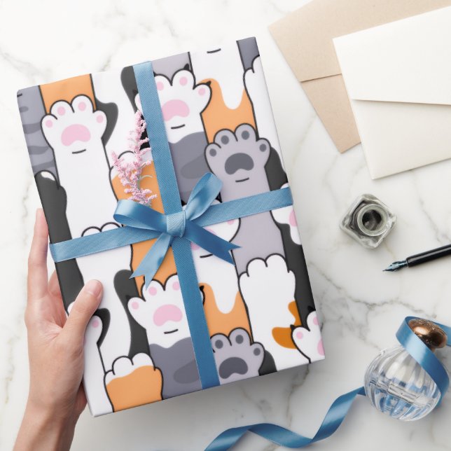 Cat Paws Pattern Wrapping Paper (Gifting)