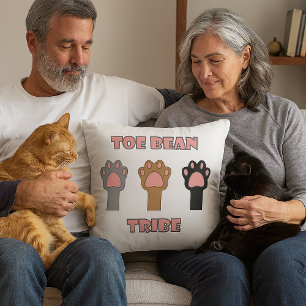 Cat Paws Toe Bean Tribe Throw Pillow