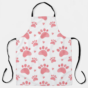 Cat Paws Watercolor Pattern Apron