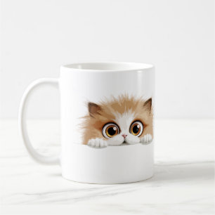 Cat Peeking Cute Adorable Funny Animal Cartoon Pet Coffee Mug