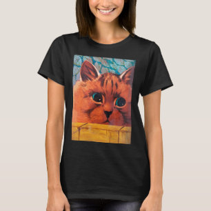 Cat Peering Over Wall, Louis Wain T-Shirt