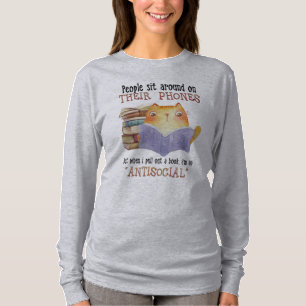 Cat People Sit On Their Phone Antisocial Cat Lover T-Shirt